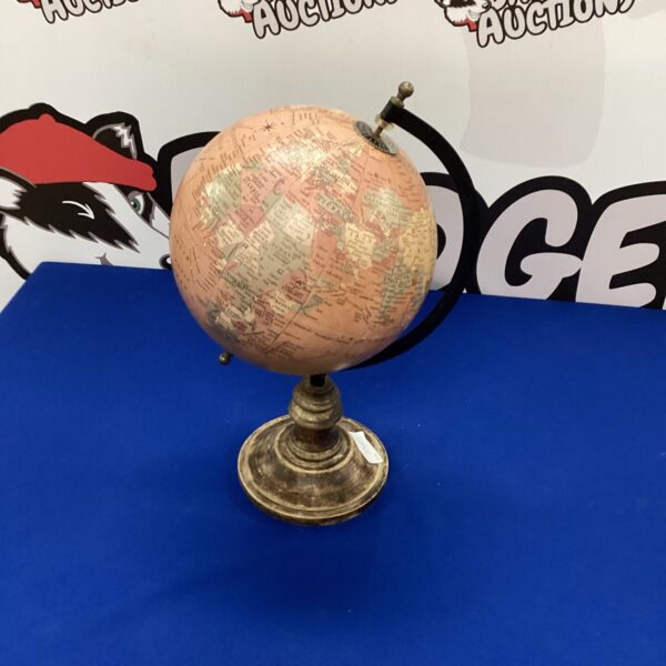 Globe with wooden base