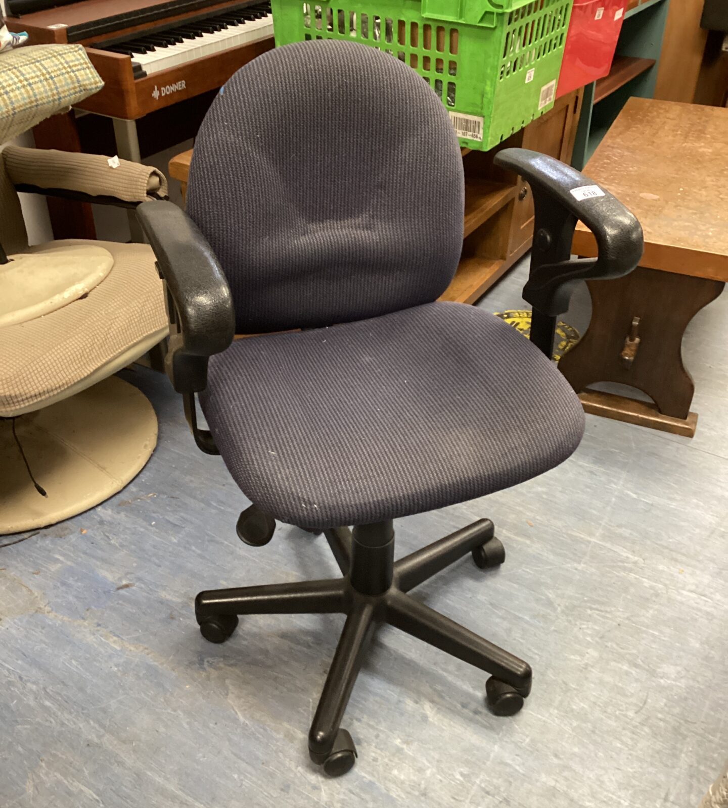 Navy blue office swivel chair