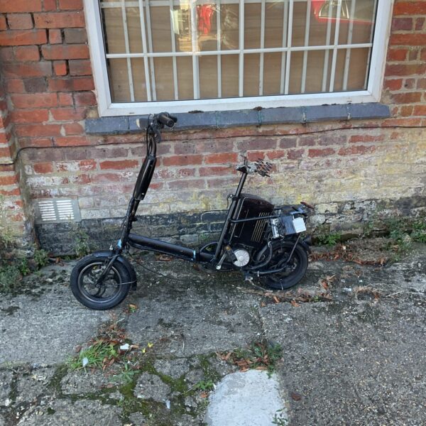 Vintage retro Pas electric scooter for restoration project.