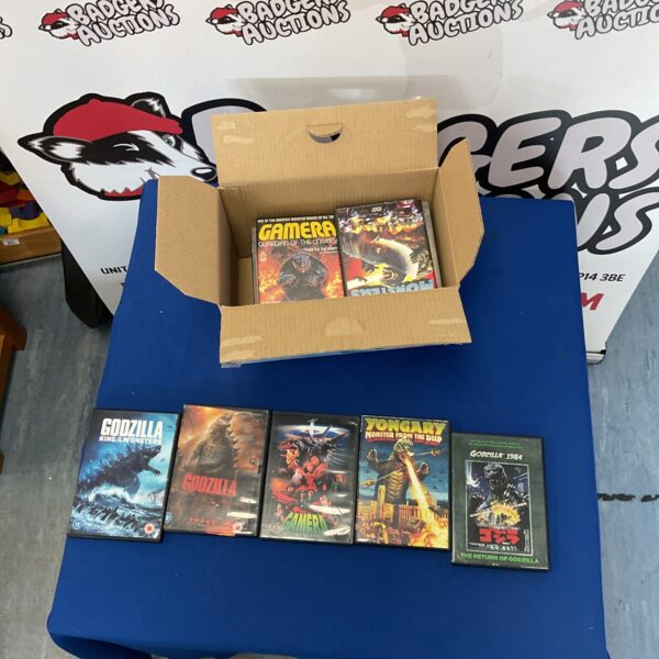 Boxed set of Godzilla DVDs for collectors and fans.