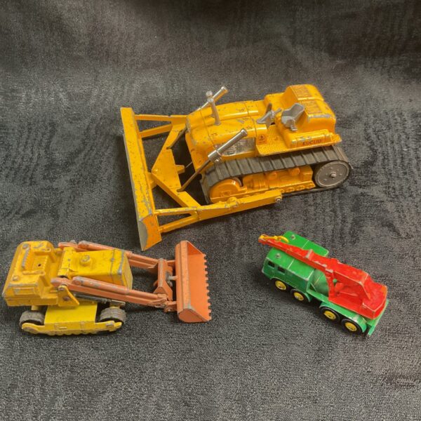 Corgi Major Toys Euclid dc12 Bulldozer and two matchbox  digger and crane