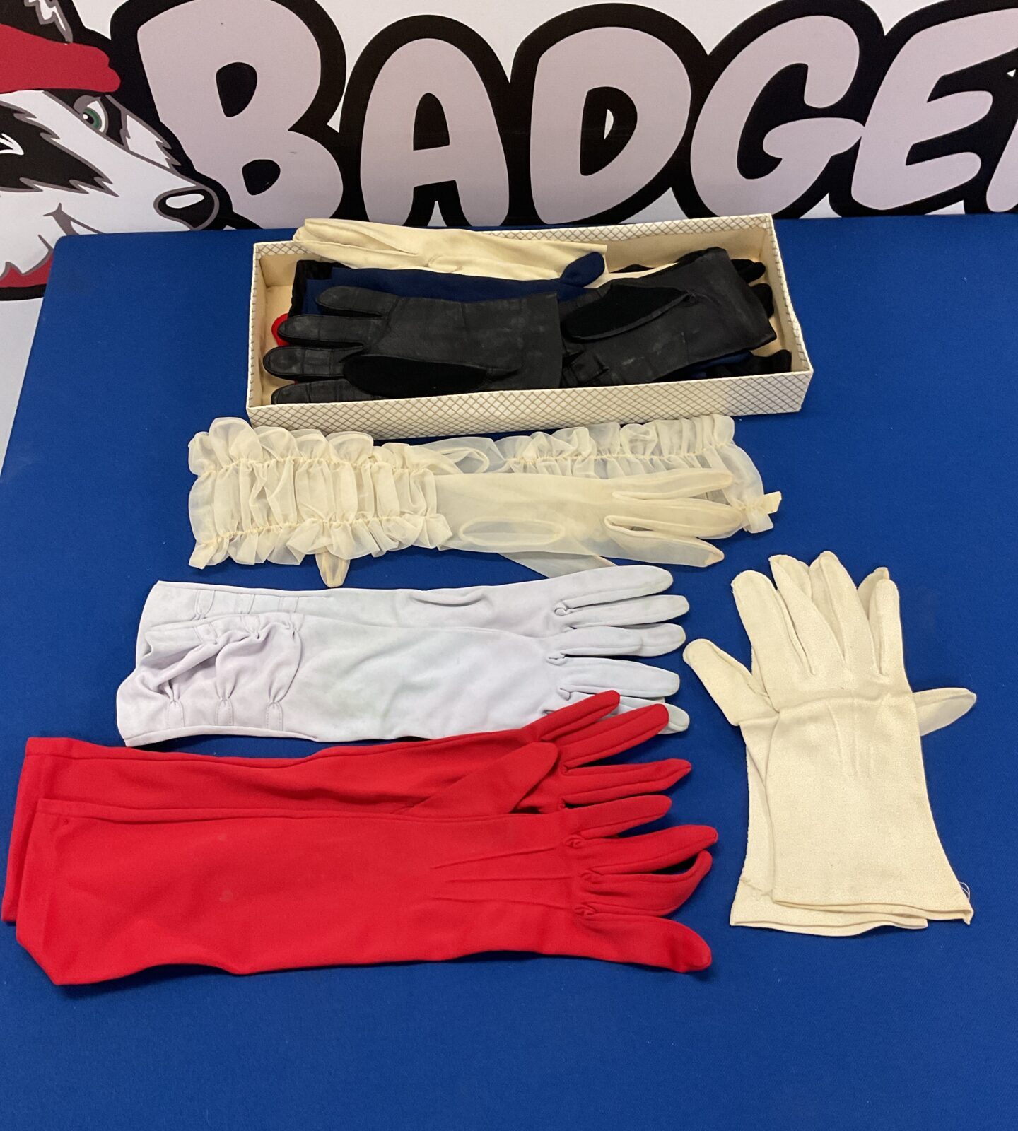 Box of vintage ladies gloves