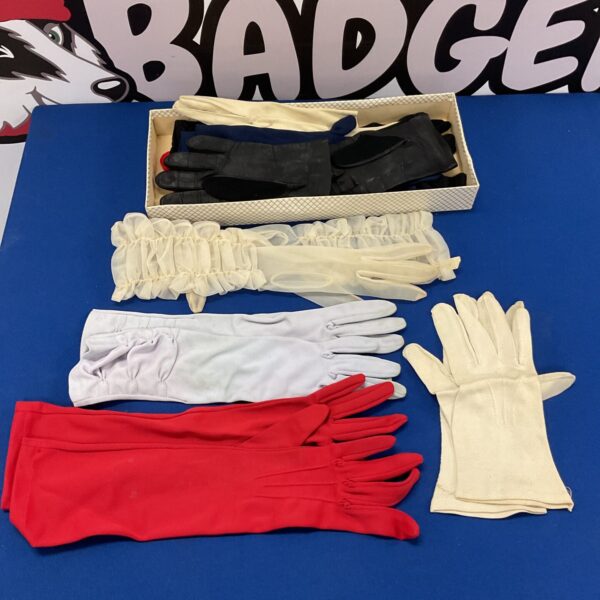 Box of vintage ladies gloves