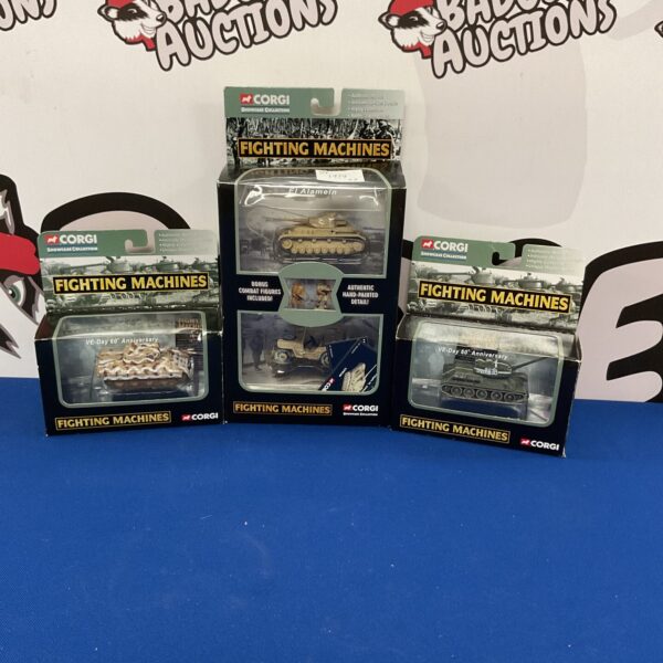 Three boxed corgi fighting machine diecast models