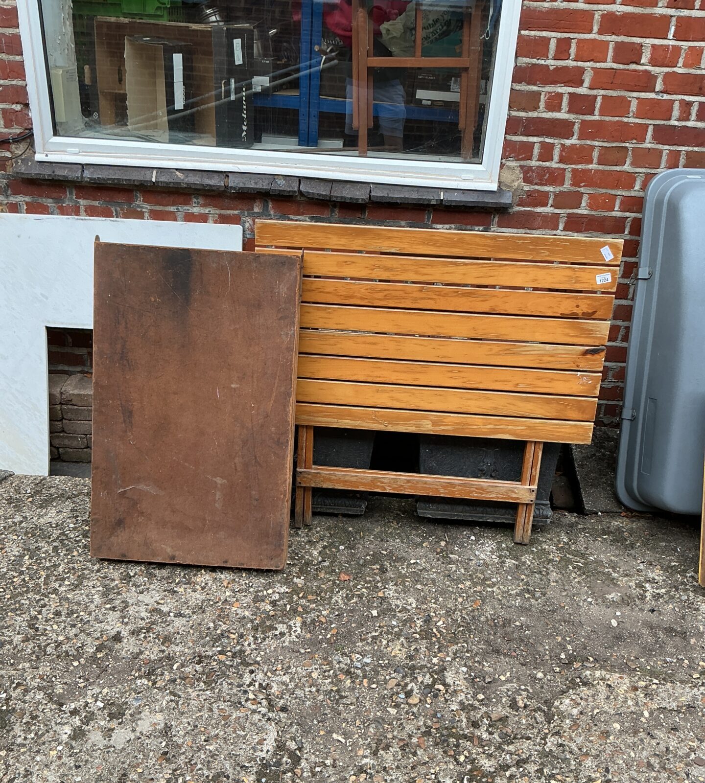 Wooden folding table with paste table