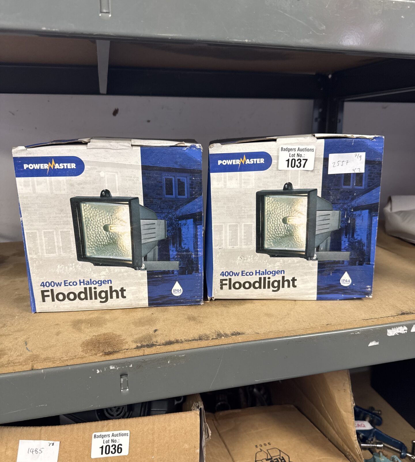 Two powermaster 400w eco halogen floodlights