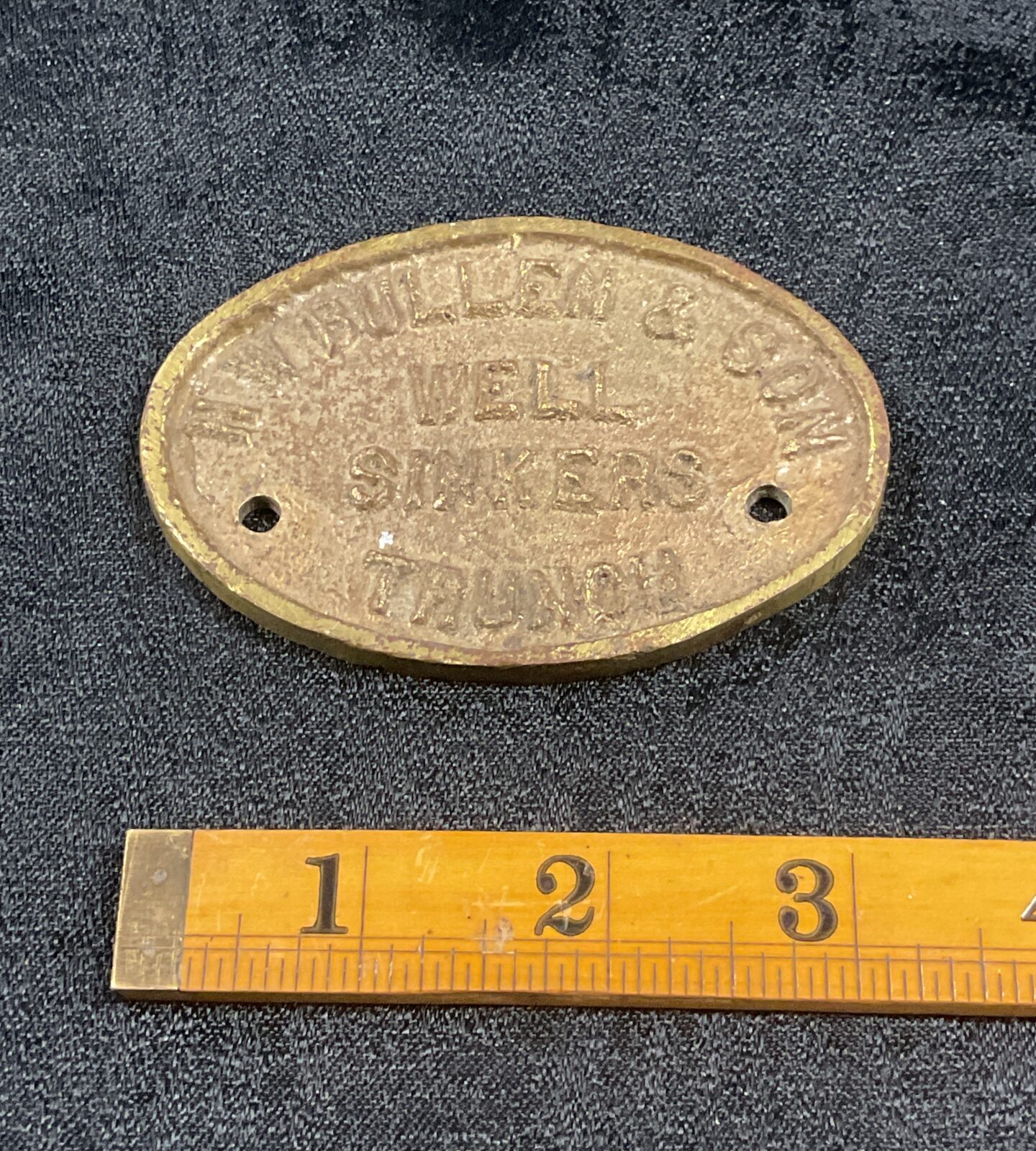 Vintage  H W Bullen & Son Well Makers Trunch Brass Plaque