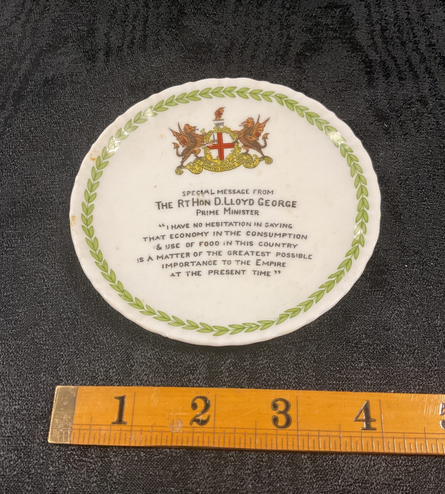 The Right Hon D Lloyd George Prime Minister Ww1 The war time butter dish for a family of ten