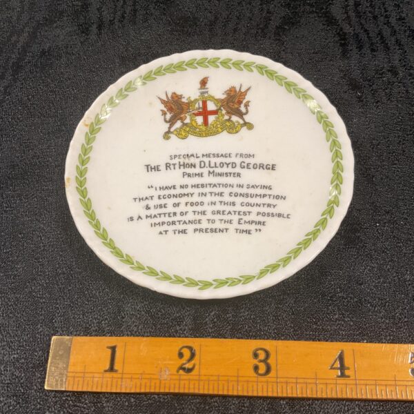 The Right Hon D Lloyd George Prime Minister Ww1 The war time butter dish for a family of ten