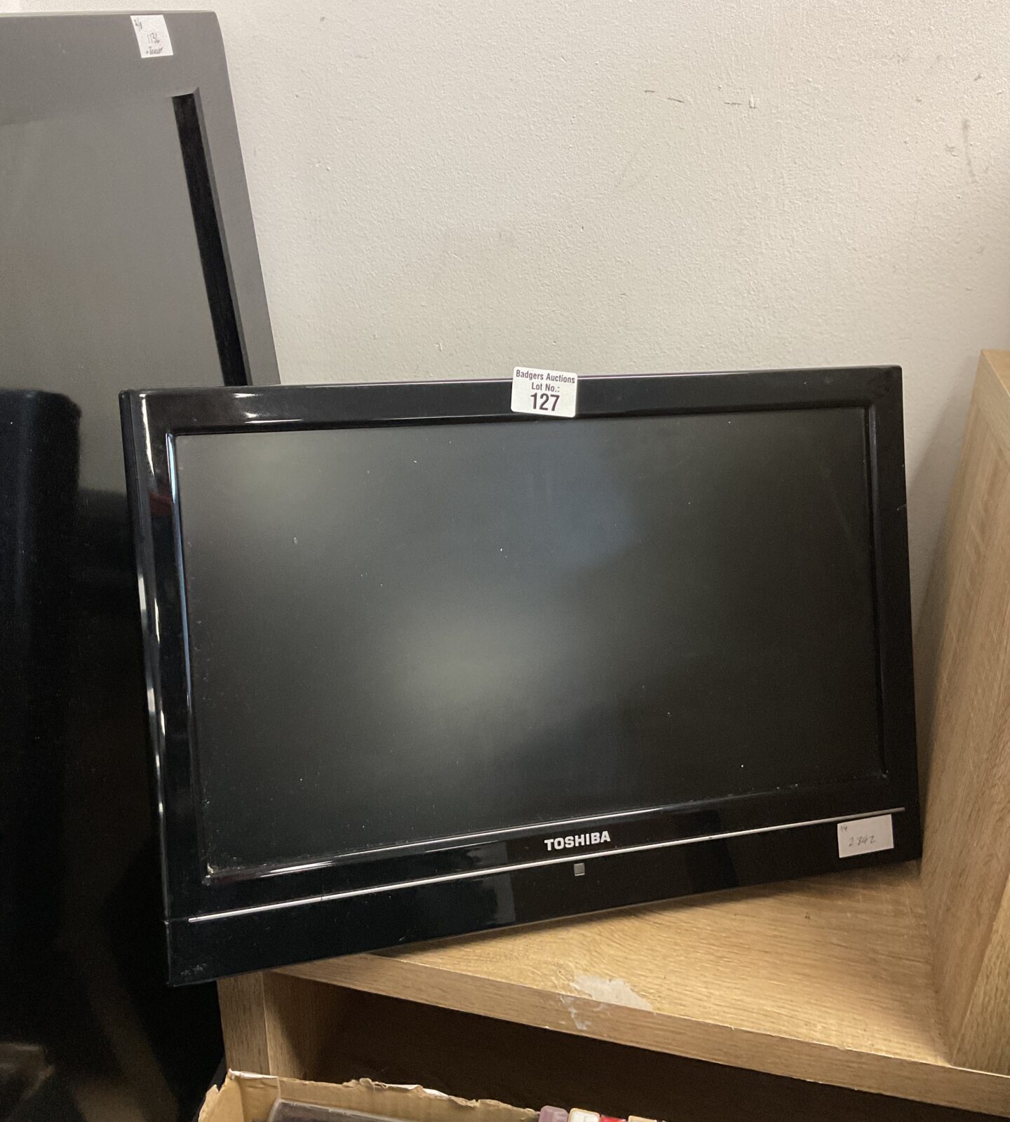 Toshiba 18” LCD tv with wall bracket attached