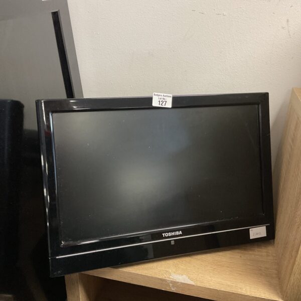 Toshiba 18” LCD tv with wall bracket attached