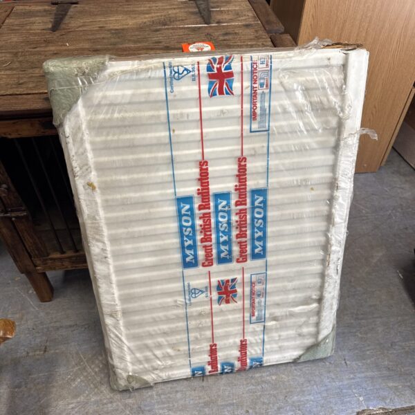 Myson radiator 31.5” length x 23” height x 2.25” thick approx - new but has some cosmetic marks