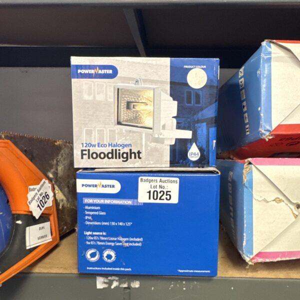 Two powermaster 120w halogen security lights