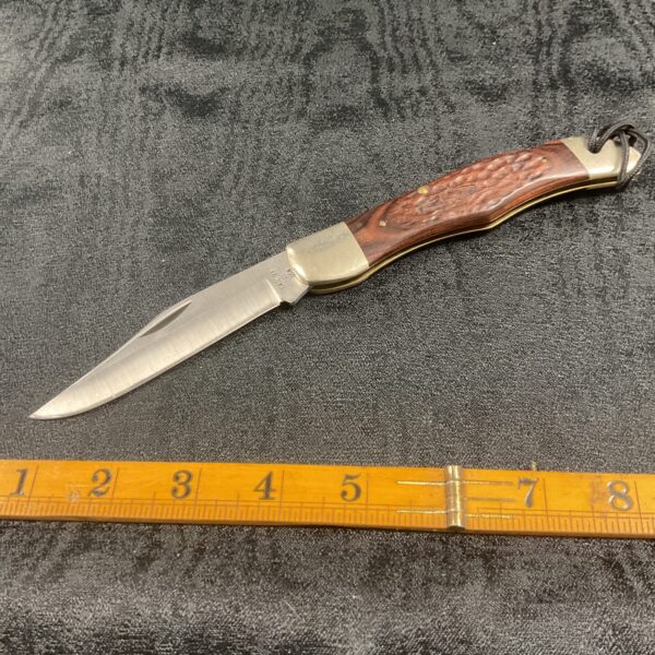 Wood handle pocket knife