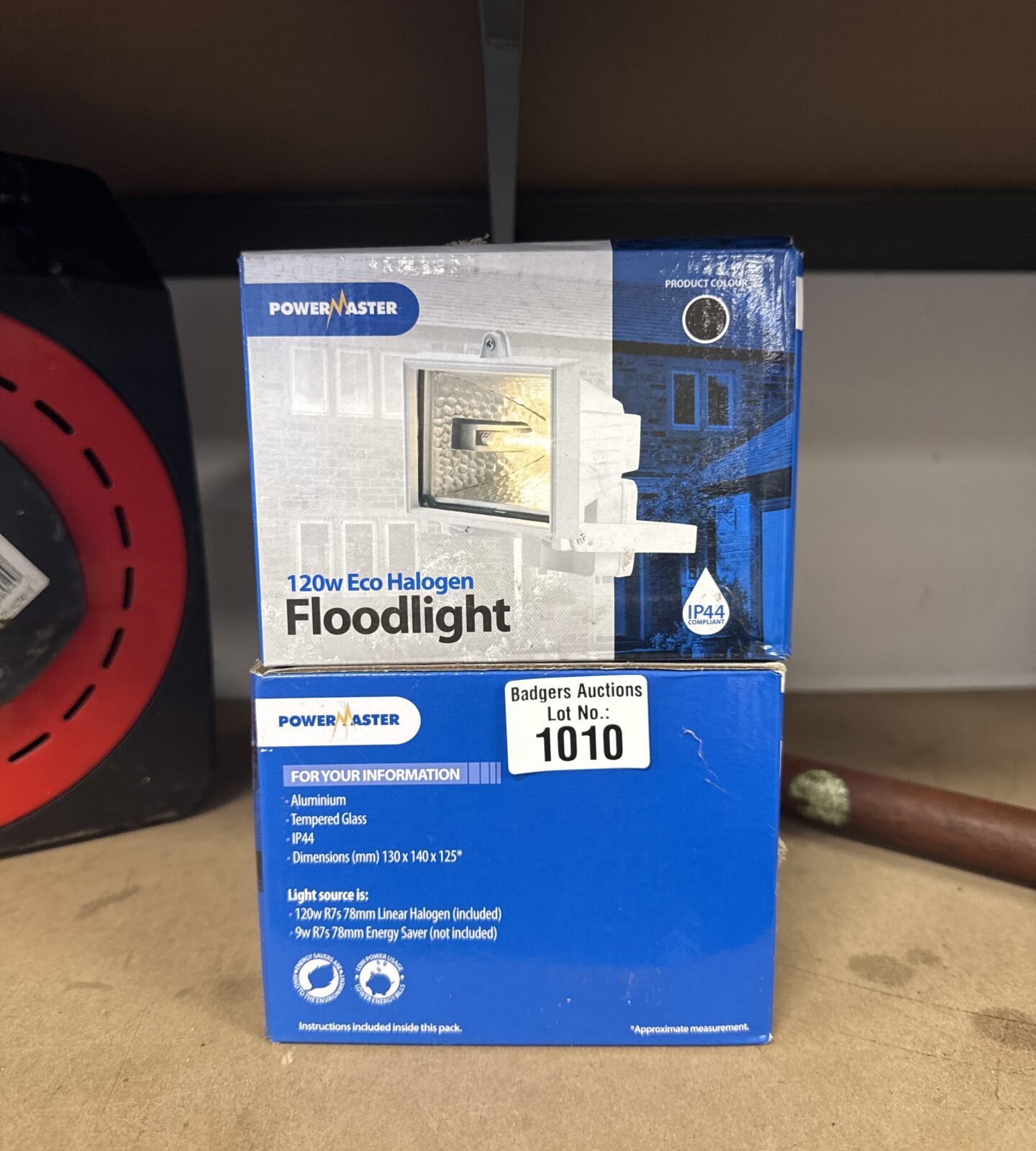 Two powermaster 120w halogen security lights
