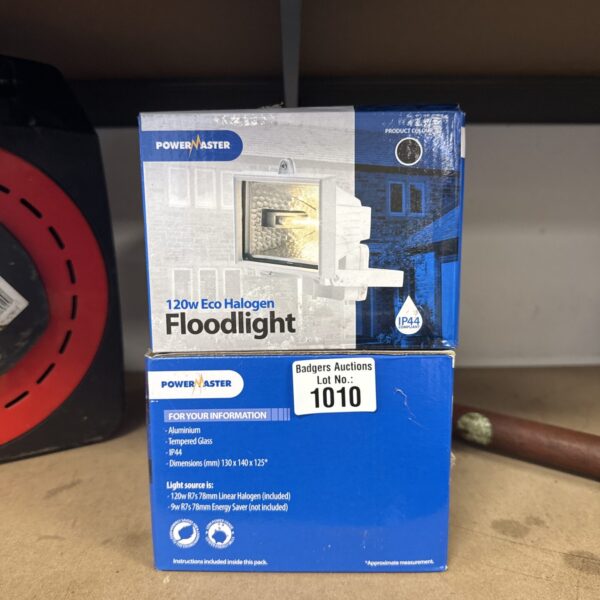 Two powermaster 120w halogen security lights