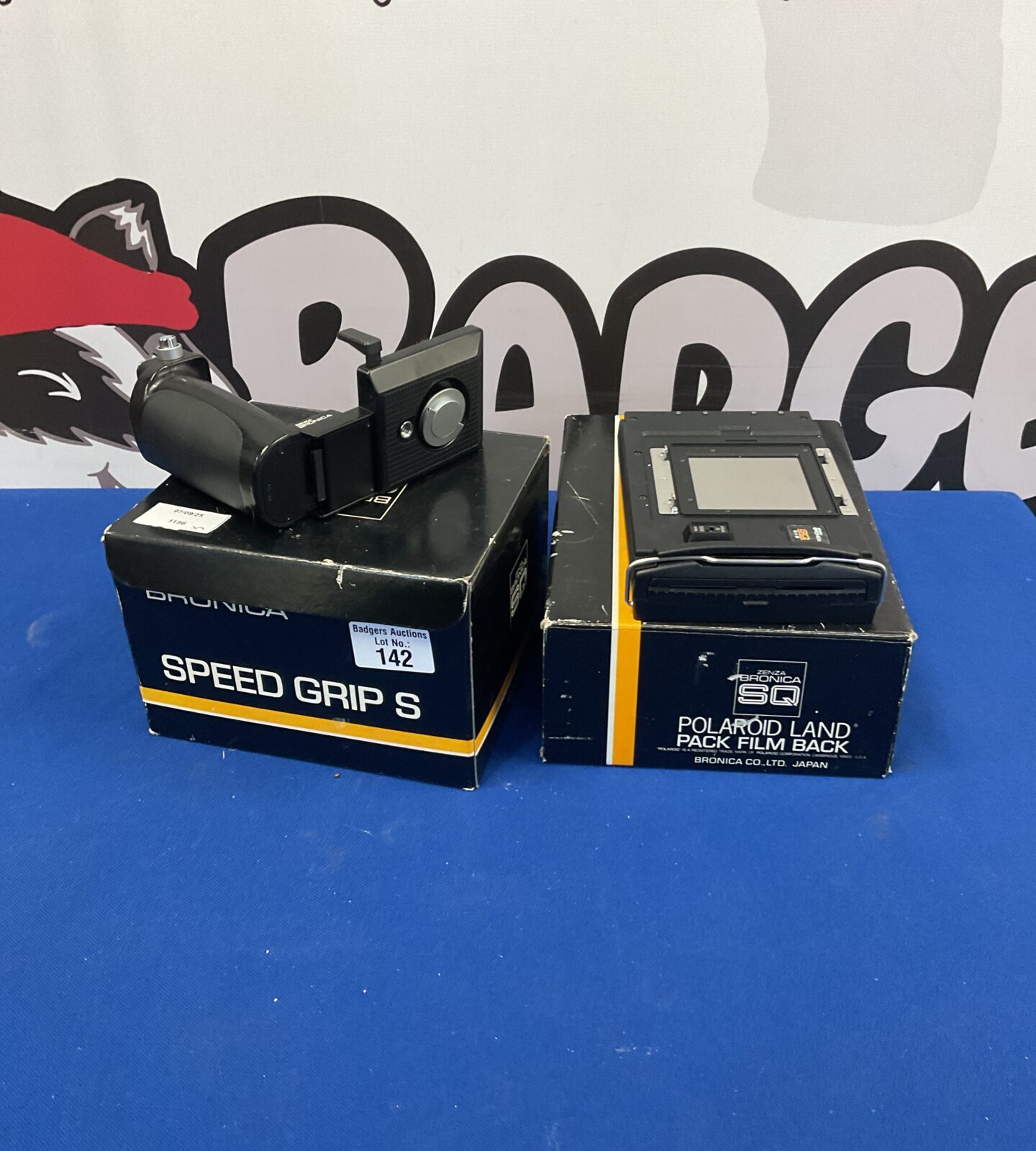 Zenza Bronica SQ speed grip S and Polaroid Land Pack Film Back