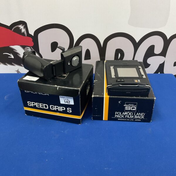 Zenza Bronica SQ speed grip S and Polaroid Land Pack Film Back