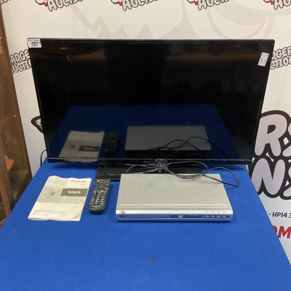 Panasonic Viera 32” LCD TV with DVD player for home entertainment.