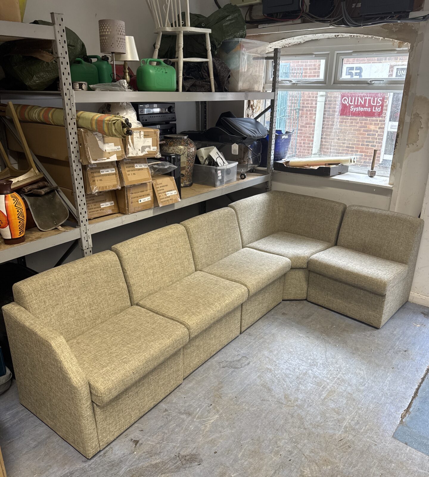 Modular waiting room style corner sofa