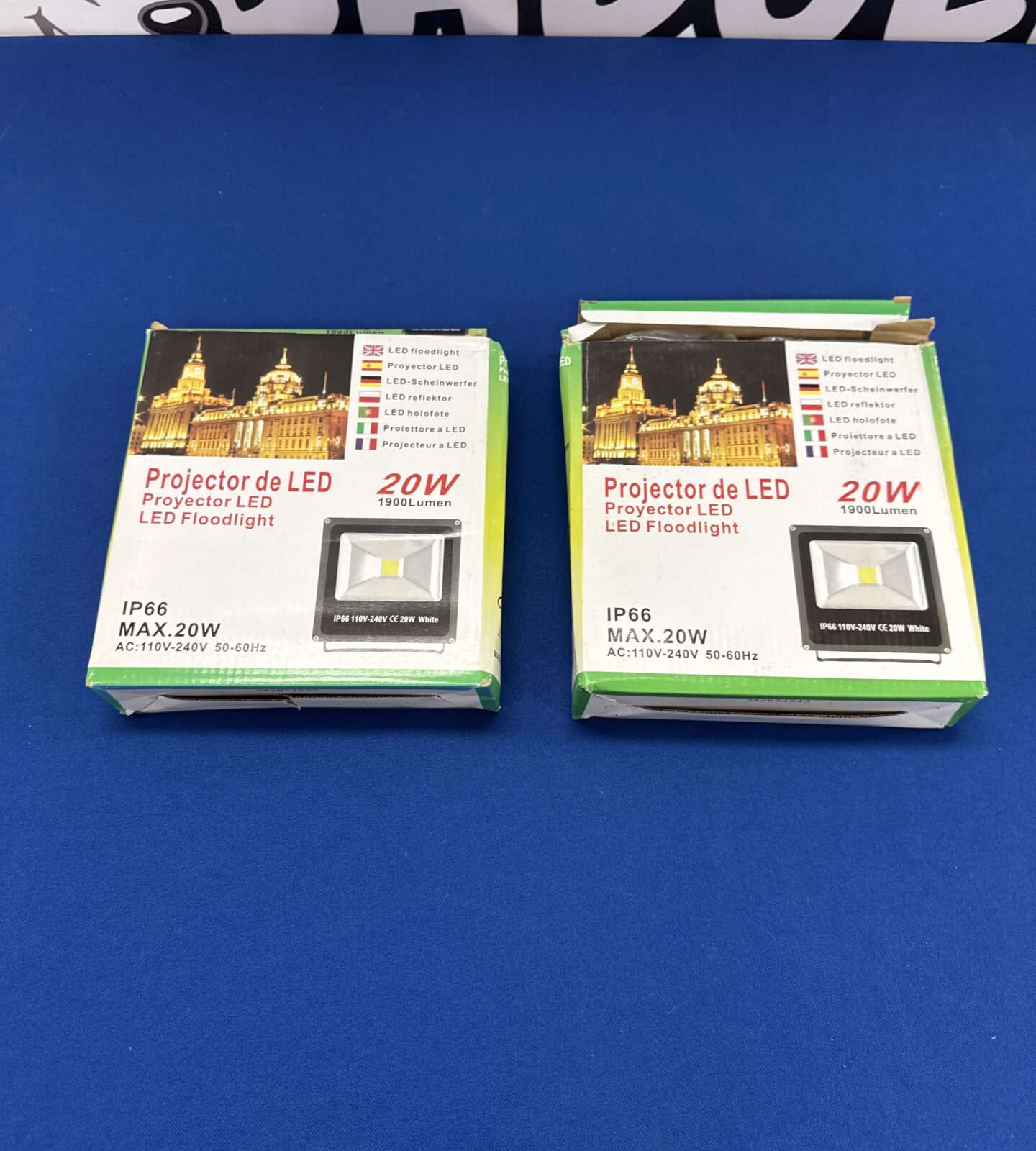 Two 20w ip66 led security lights