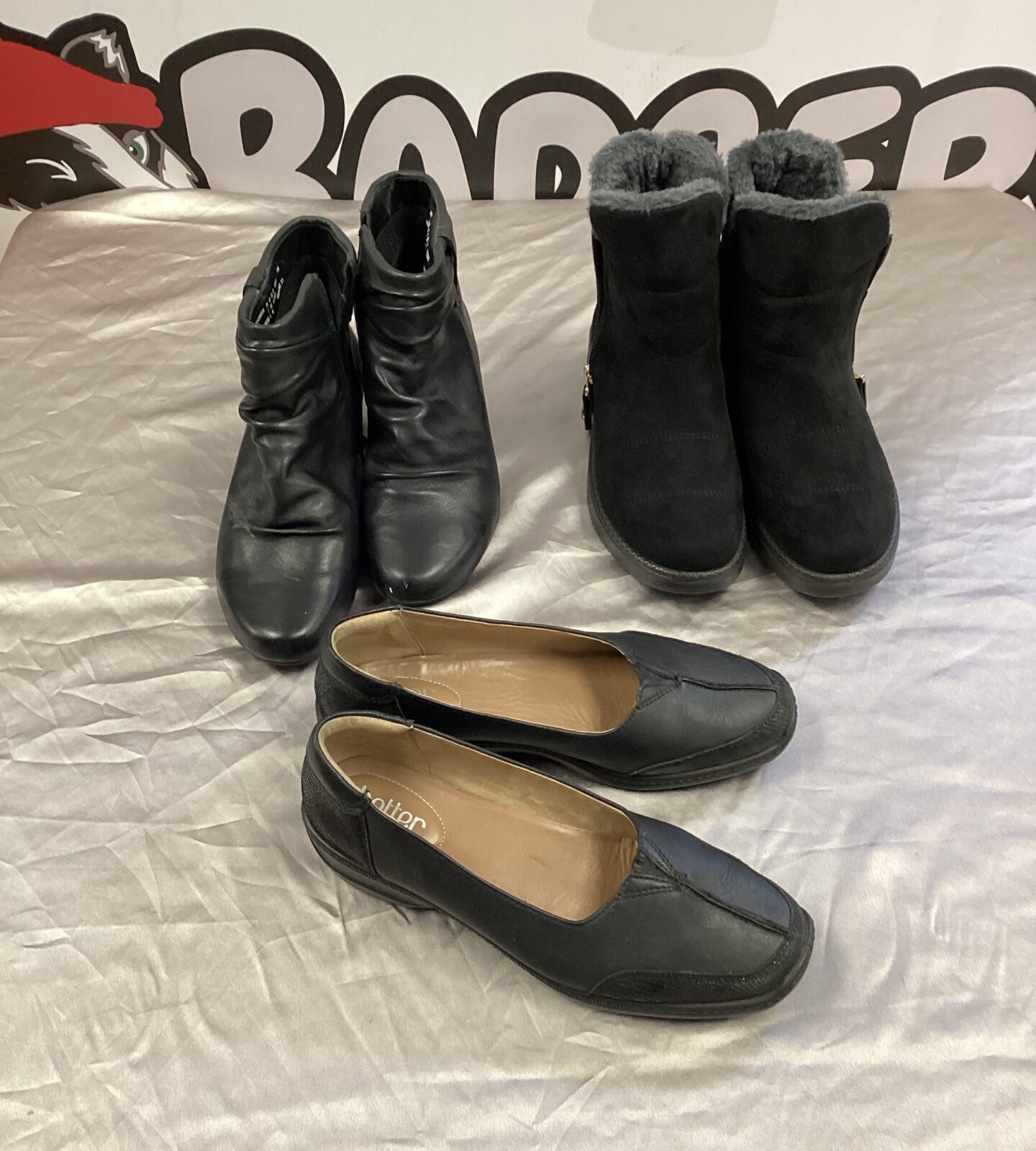 three pairs of ladies shoes as new inc clarkes and hotter