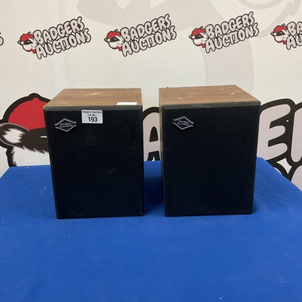 Pair of vintage Wharfedale Diamond loudspeakers for retro audio.