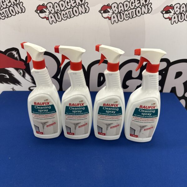 Four bottles of baufix cleaning spray