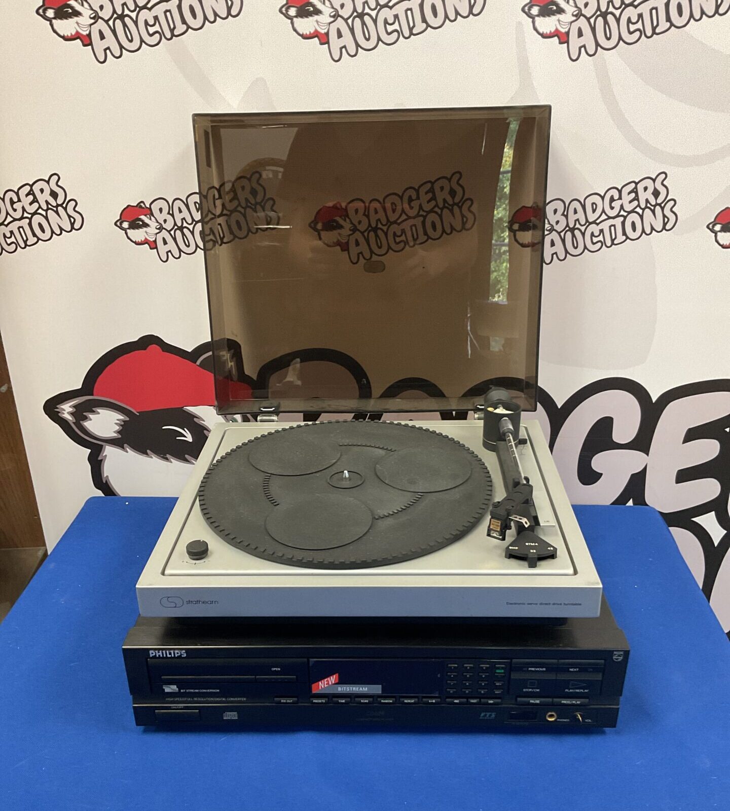 Philips CD player CD624 and Strathearn electric servo direct drive turntable