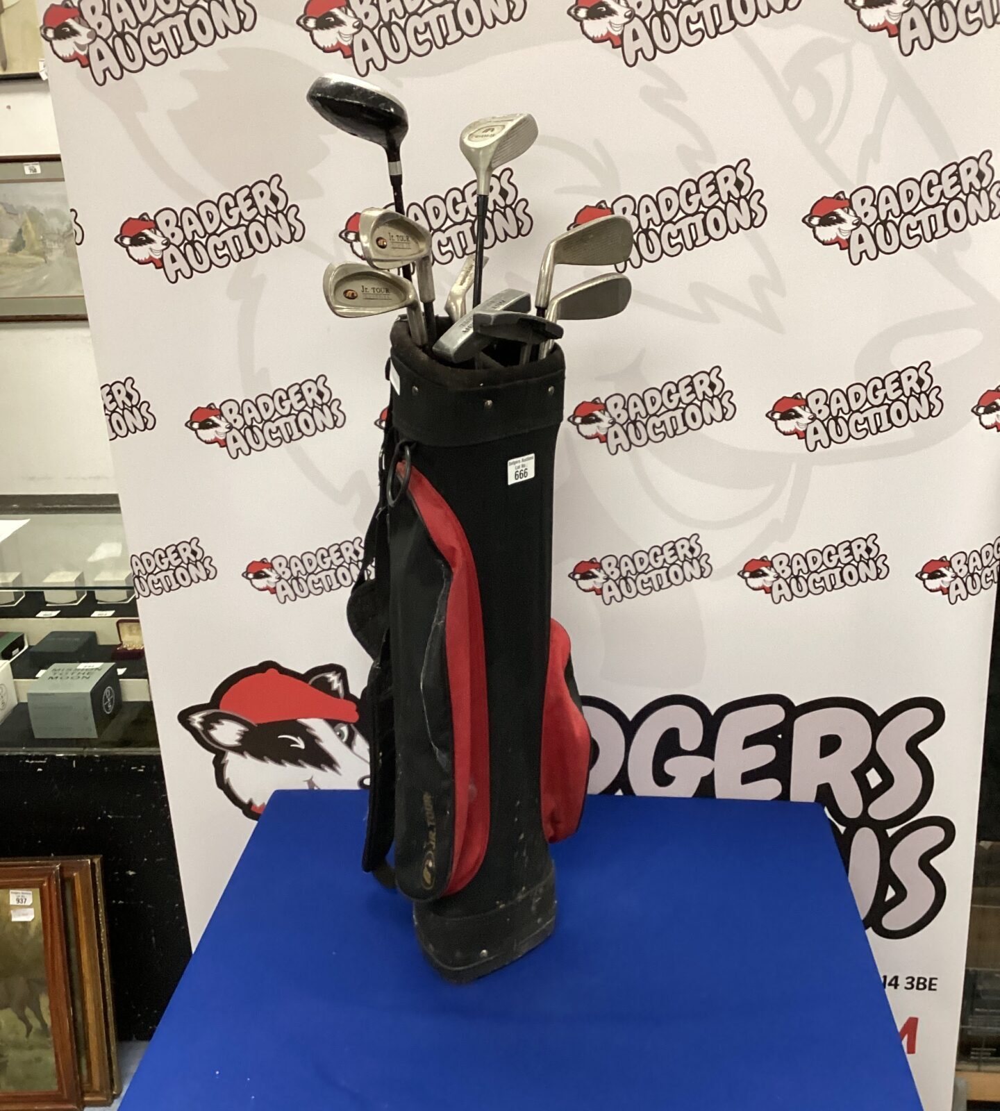Jr. tour golf bag with clubs