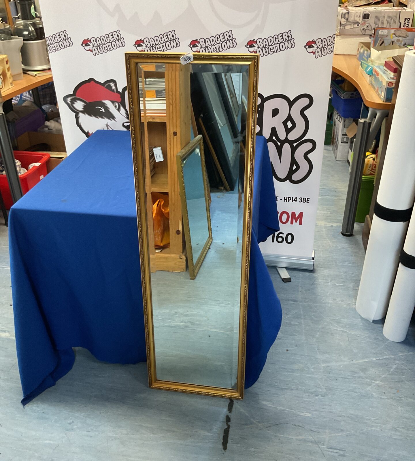 Framed Bevel Edged Mirror 45”x13”