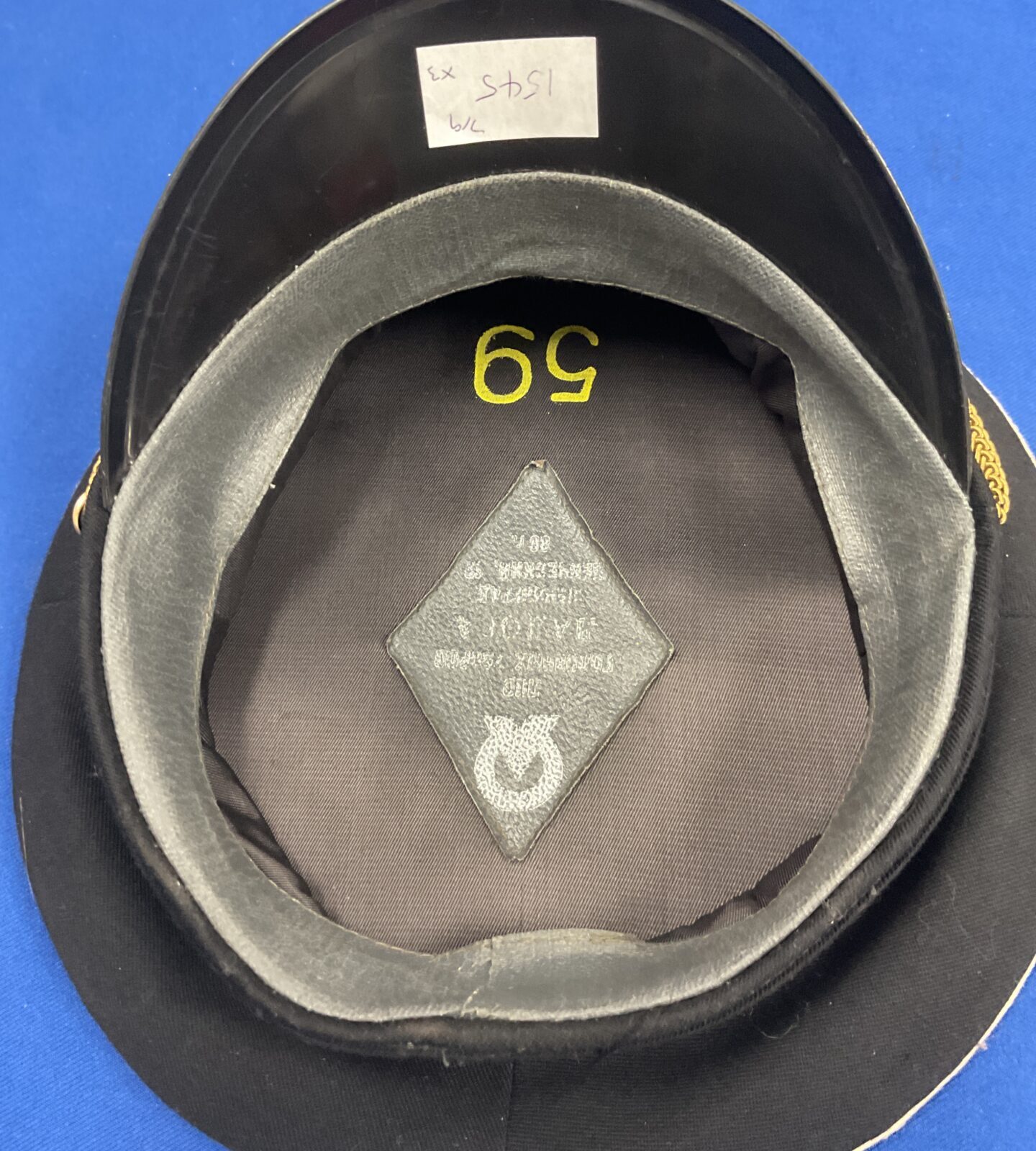 Russian navy dress hat with two British army badges - Image 2