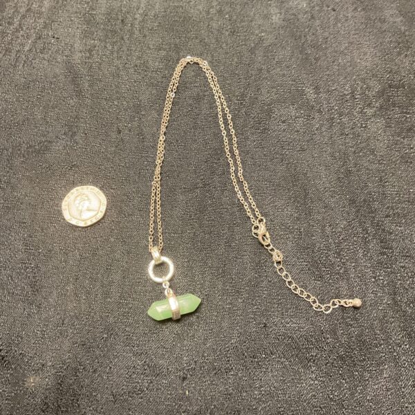Vintage Jade obelisk pendant 16” necklace