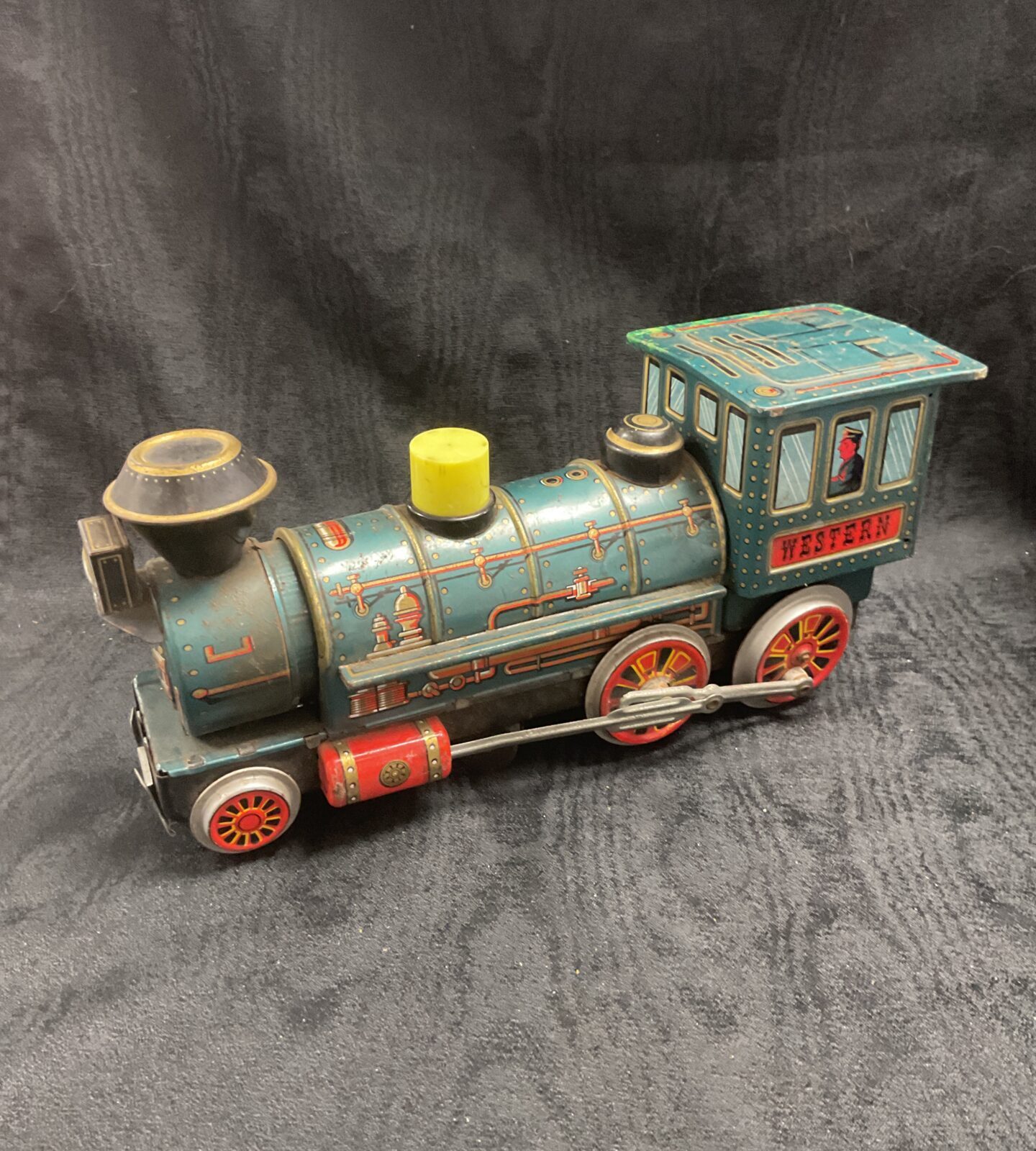 Vintage Japanese tinplate battery operated western train working