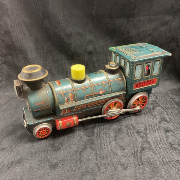 Vintage Japanese tinplate battery operated western train working