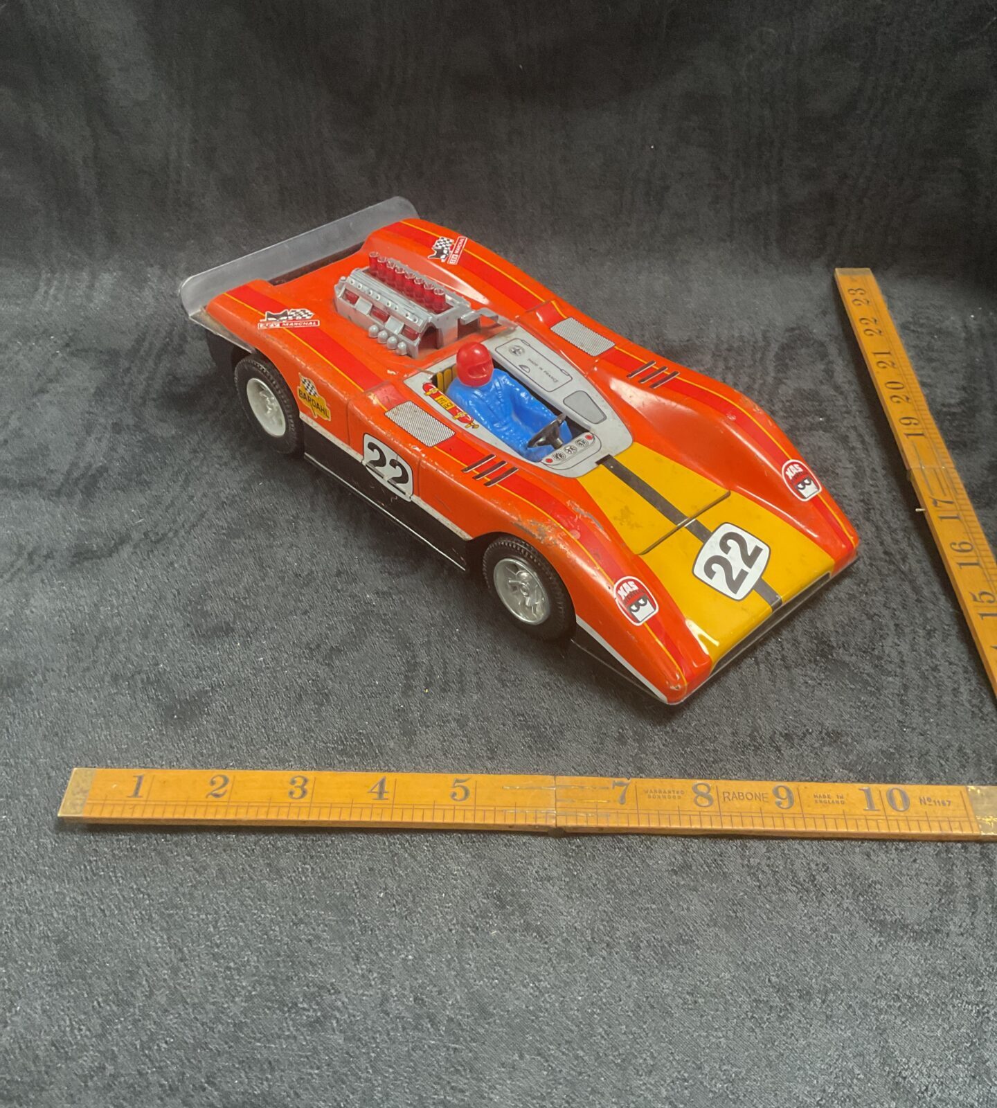 Vintage tinplate French race car