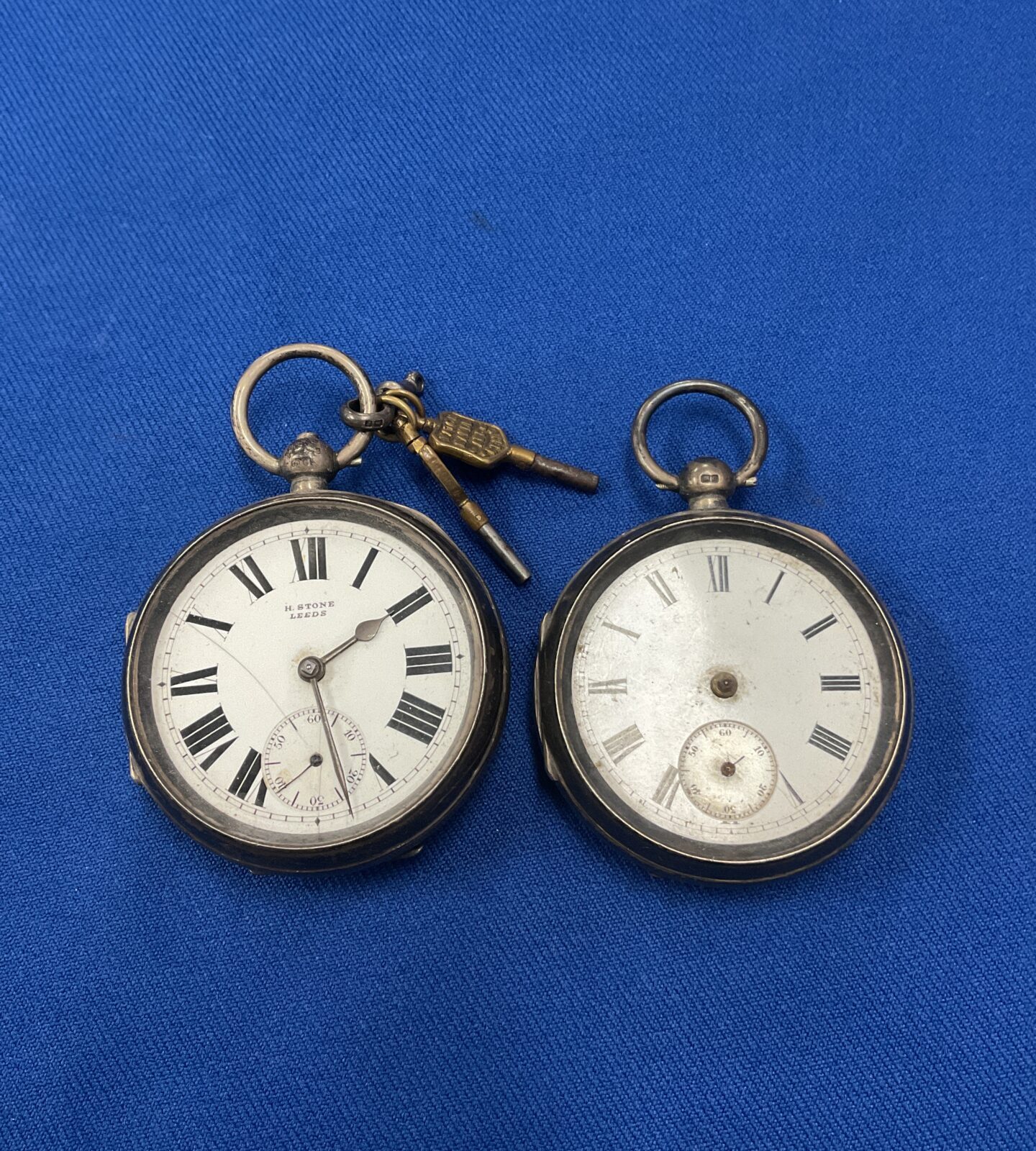 Two 925 sterling silver cased pocket watches