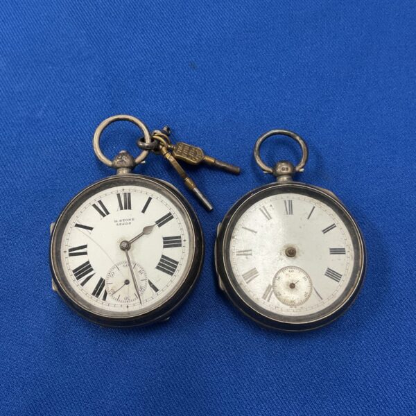 Two 925 sterling silver cased pocket watches