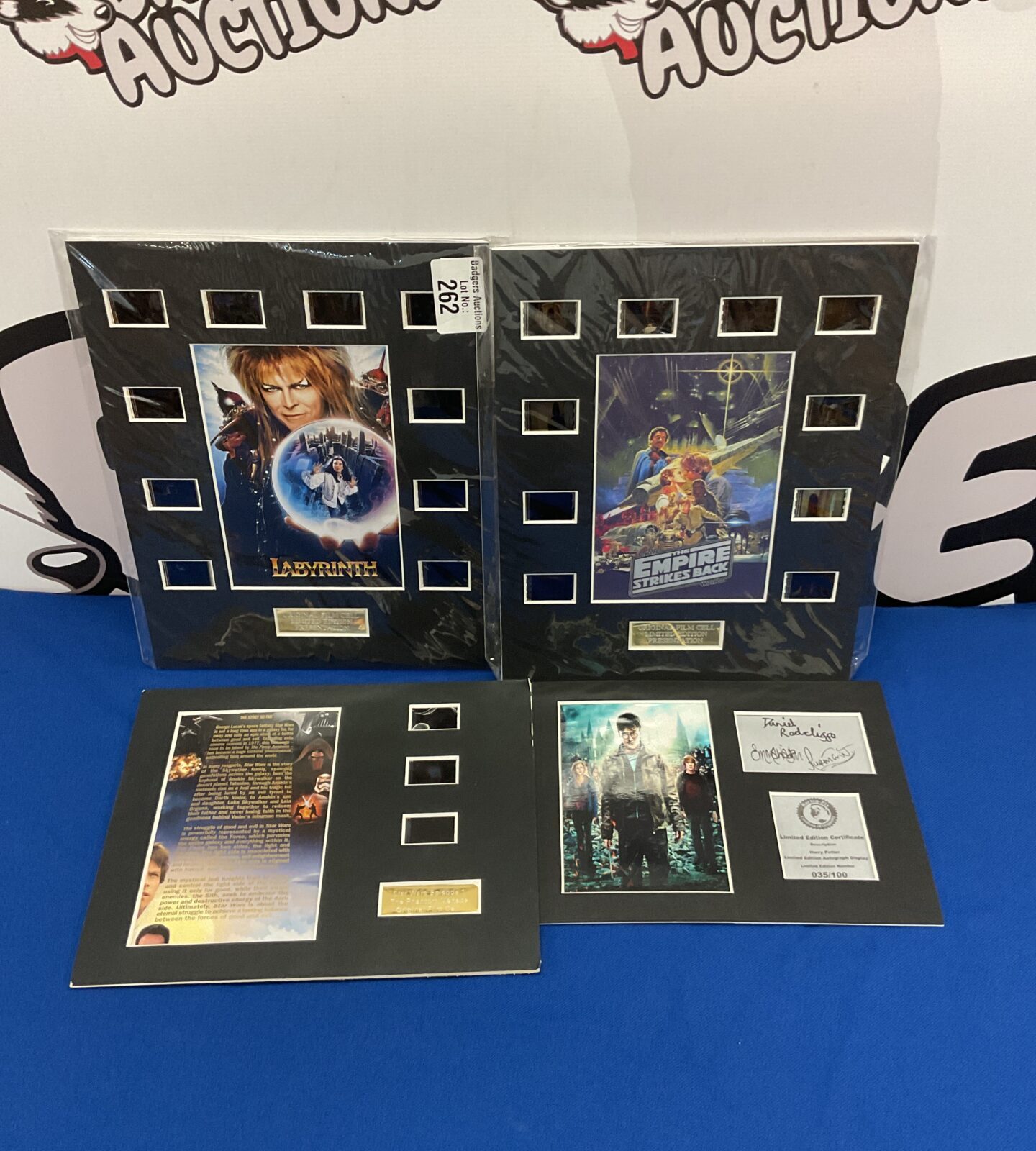 Collection of film cells including labyrinth, star wars & harry potter