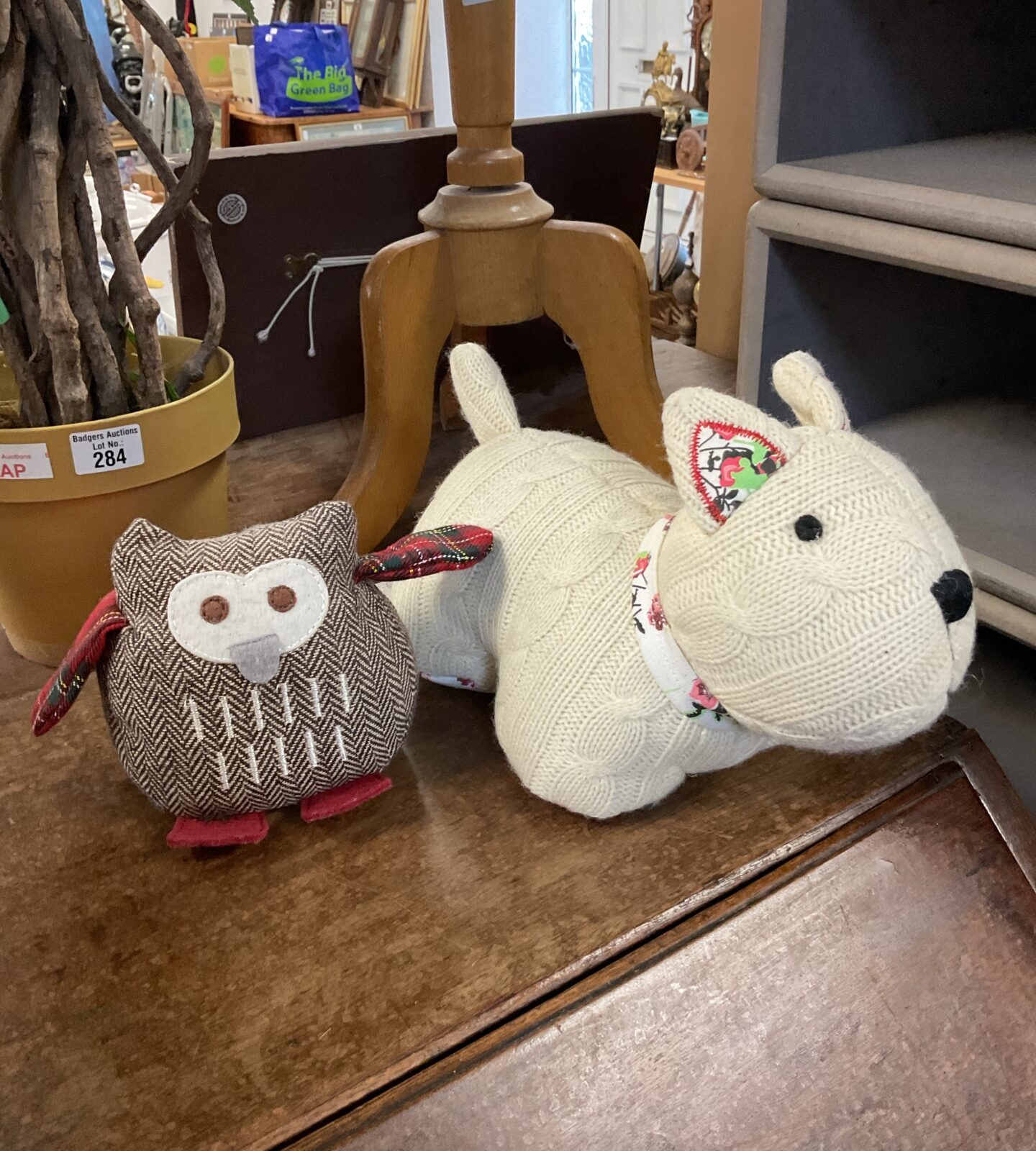Owl & dog fabric doorstops