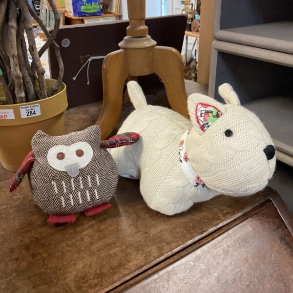 Owl & dog fabric doorstops