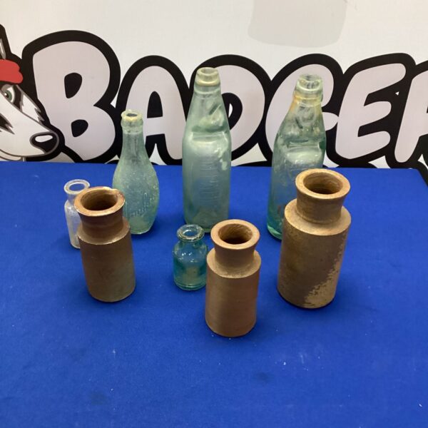 Selection of vintage bottles inc Clegg of Wantage