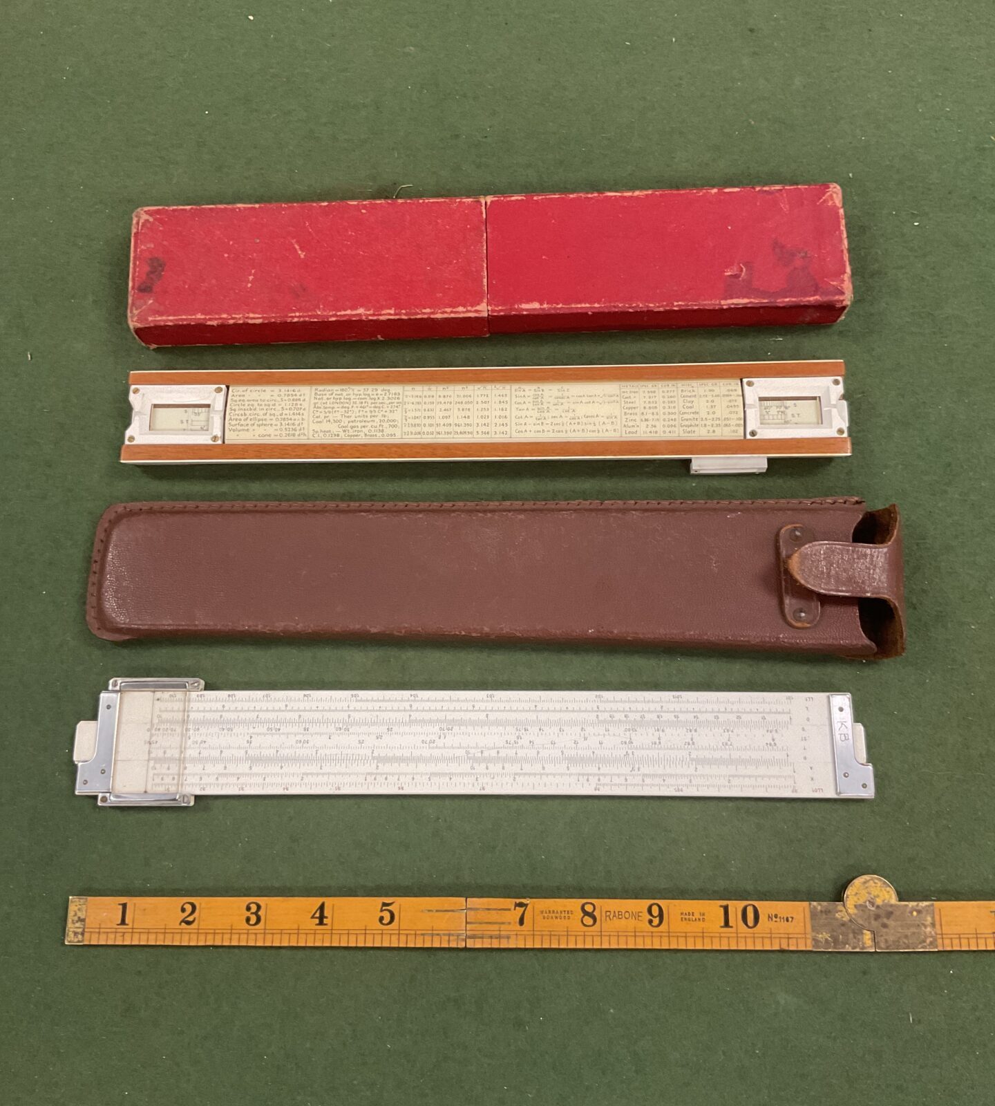 Two vintage Slide rules British made wood rule and Diwa Denmark duplex rule - Image 2