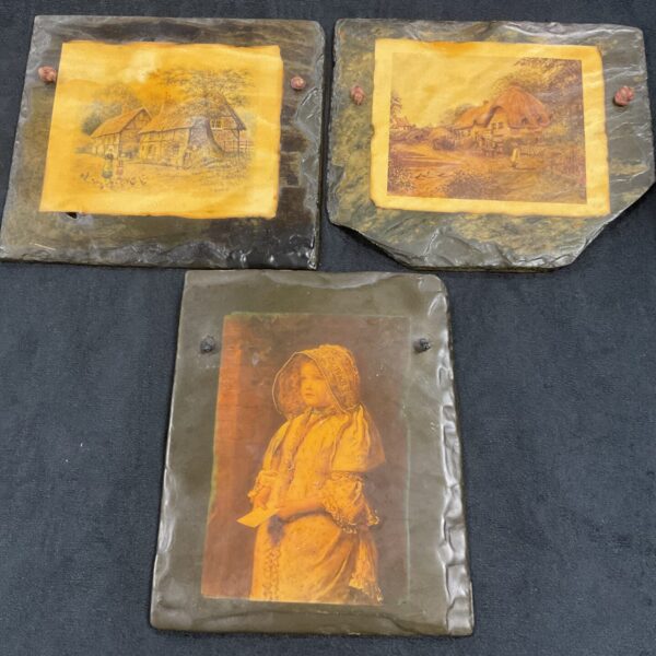 three Slate decopage 7” x 8” pictures