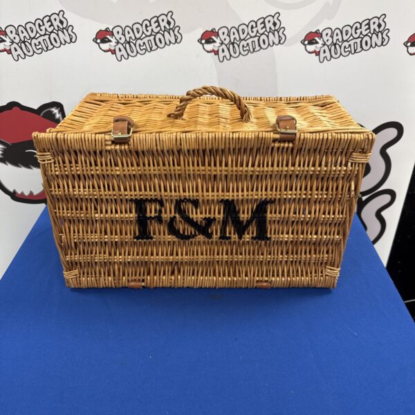 Genuine Fortnum and Mason wicker basket, ideal for picnics and storage.