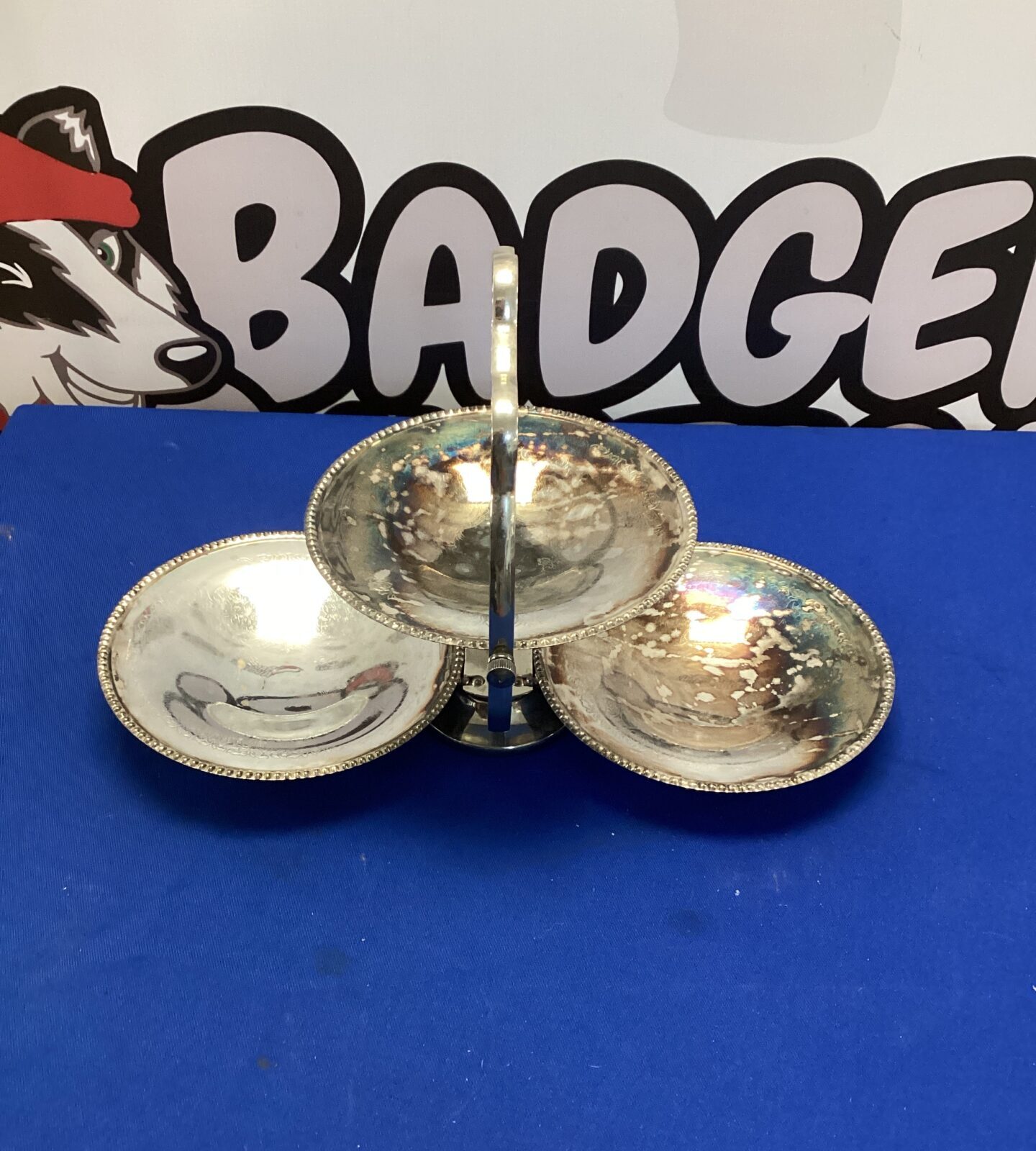 Silverplate Folding Cake Stand