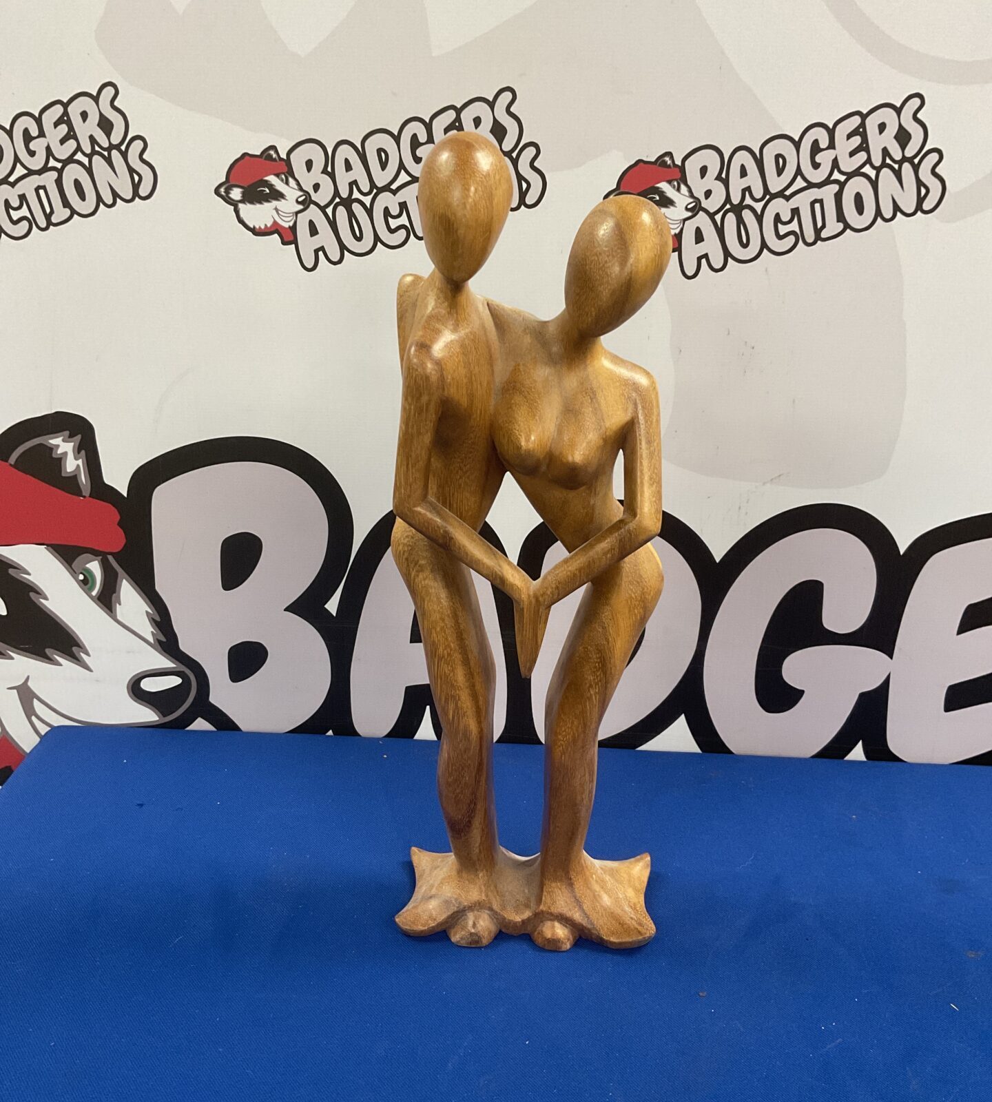 Hand carved wood African Dancing figures 16”