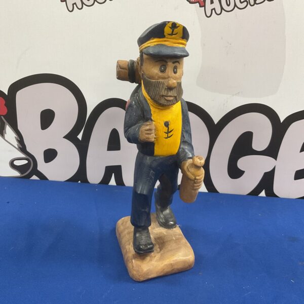 Hand carved wood 12” figure of Captain Haddock from Tintin