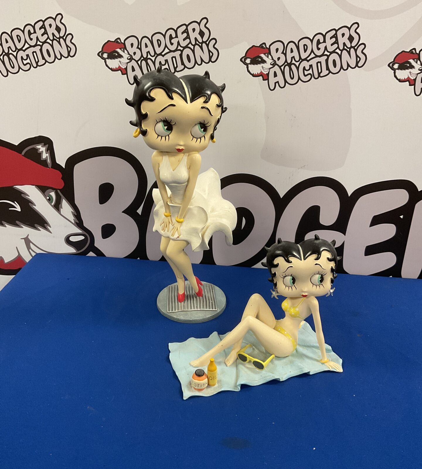 Two Betty Boo figures One has minor crack in leg tallest 15” High