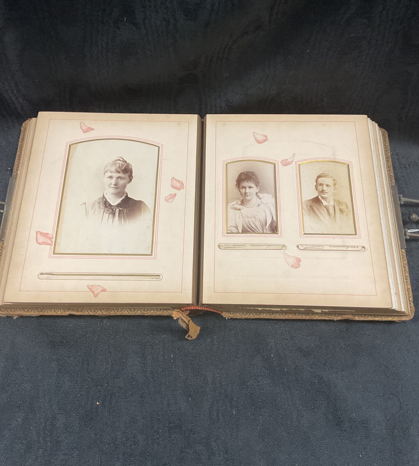 1888 Victorian The Roseate Photograph Album with Photographs - Image 3